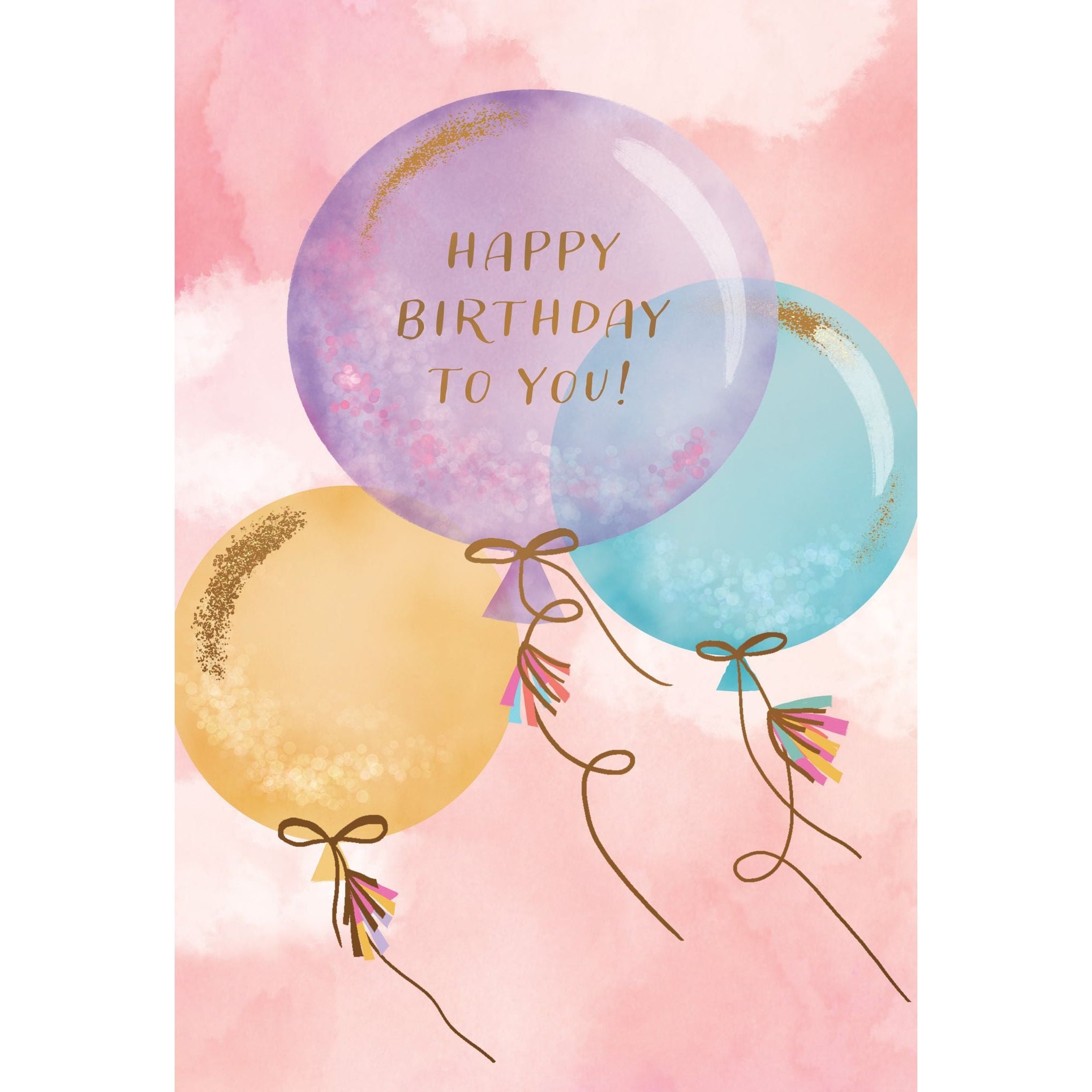 Cloudy Sky Balloons Birthday Card